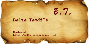 Balta Tamás névjegykártya