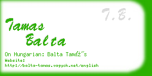 tamas balta business card